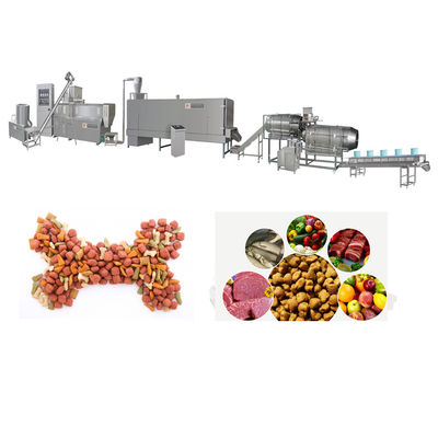 Siemens Motor Twin Screw Pet Food Extruder Processing Line For Production