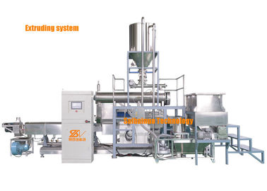 Siemens Motor Twin Screw Pet Food Extruder Processing Line For Production